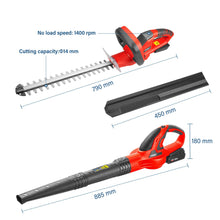 Load image into Gallery viewer, TOPEX 20V Cordless Blower and Hedge Trimmer Combo Kit w/ Battery