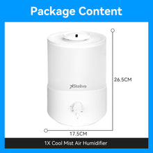 Load image into Gallery viewer, Stelive 2.5L Humidifier for Bedroom Children's Room, Cool Mist Humidifier and Essential Oil Diffuser Combo, Top Fill Humidifier for Baby, Home, Plant