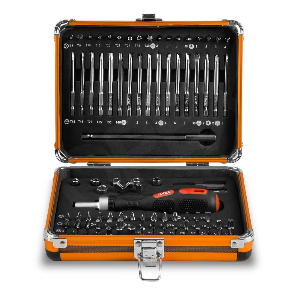 TOPEX 92PCS Ratchet Screwdriver Bits Set Ratcheting Driver Bits Kit Security bits precision bits set
