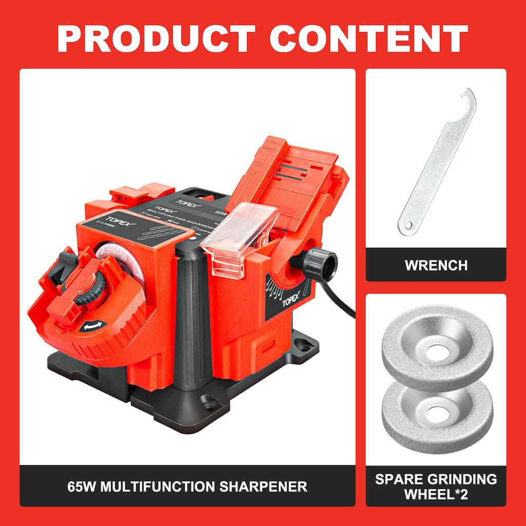 TOPEX 65W Electric Multifunction Sharpener SAA Drill Bit Knives Scissors Chisel