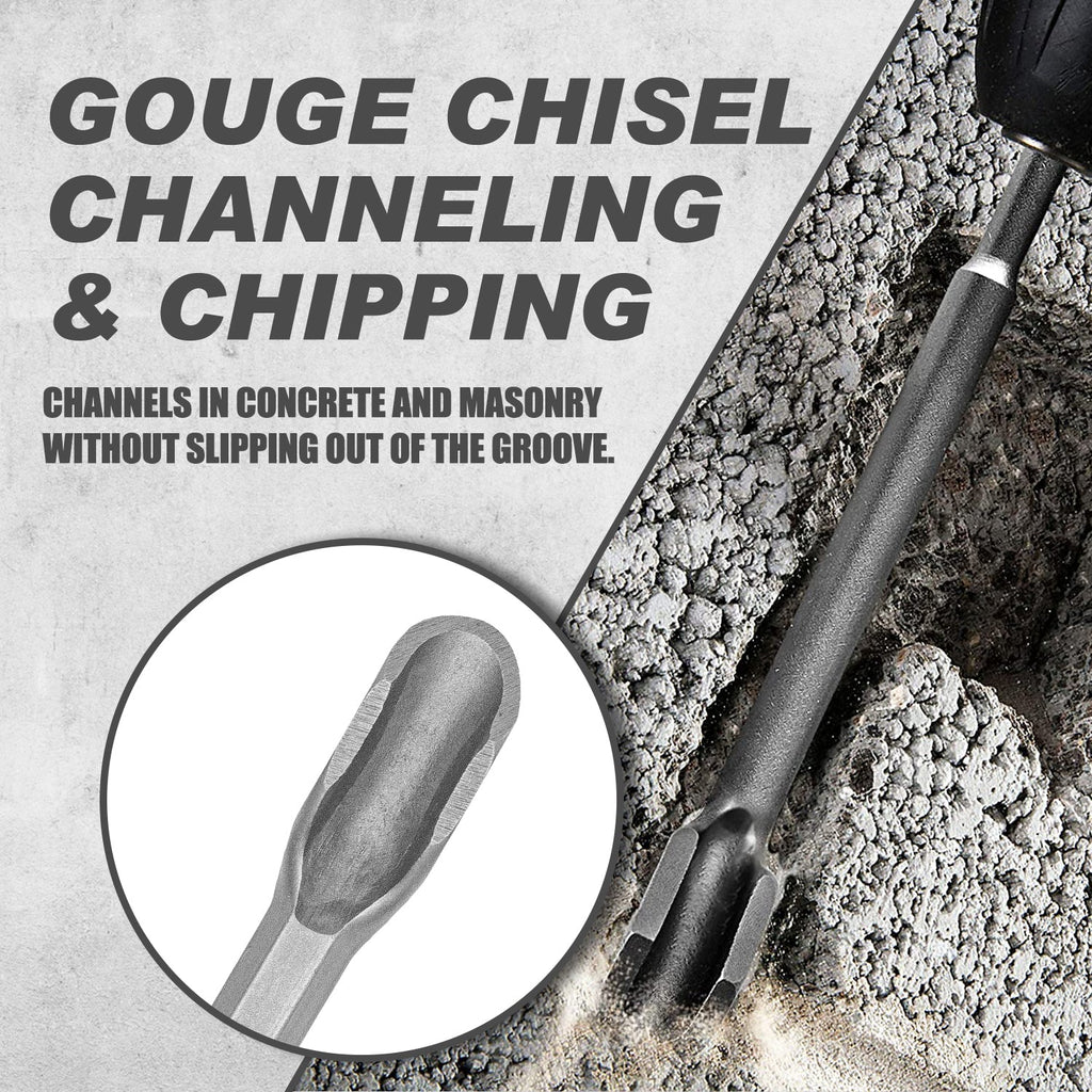 TOPEX 17 Piece SDS PLUS Rotary Hammer Drill Bits Set & Chisel Bits Hole Tool Set