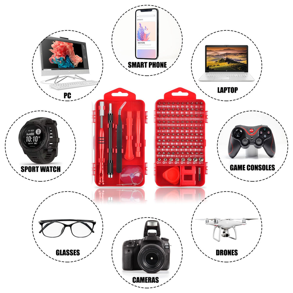 TOPEX 112Pcs Precision Screwdriver Set Screw Driving Bit Repair Tools Kit