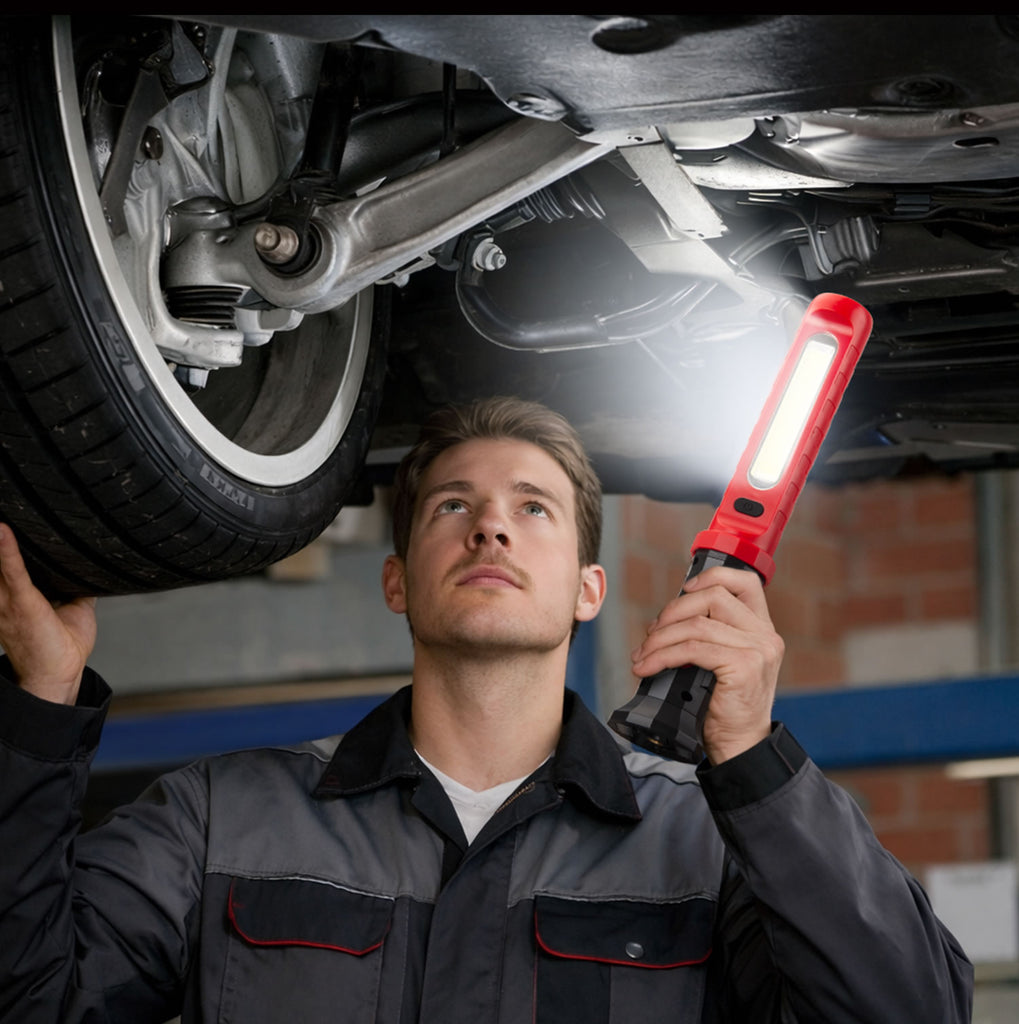 TOPEX 2 x 10W 2000 Lumens Magnetic Rechargeable Work Light with Hook for Car Repair, Garage, Workshop