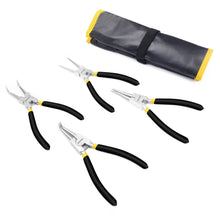 Load image into Gallery viewer, MasterSpec 7" Nickel Coated Circlip Pliers Set Snap Ring Remover Rolling Pounch
