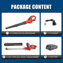 Load image into Gallery viewer, TOPEX 20V Cordless Blower and Hedge Trimmer Combo Kit w/ Battery