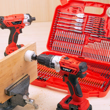 Load image into Gallery viewer, TOPEX 246PCs Combination Drill Bit Set Screw Bits Titanium for Metal Wood Masonry