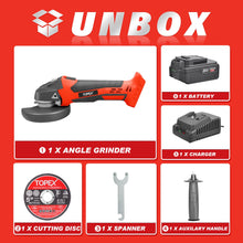 Load image into Gallery viewer, TOPEX 20V Cordless Angle Grinder 125mm Li-ion Grinding Cutting Power Tool