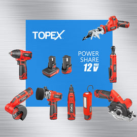 TOPEX 12V Cordless Power Tool Kit Polisher Rotary Tool