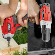 Load image into Gallery viewer, TOPEX 20V Cordless Twin Drill &amp; Impact Driver Set &amp; 32 Screwdriver Bits set