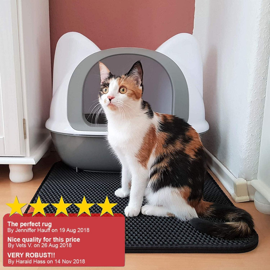 truepal 75 x 55cm Waterproof Double-Layer Cat Litter Mat Trapper Foldable Pad Pet Rug