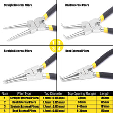 Load image into Gallery viewer, MasterSpec 7" Nickel Coated Circlip Pliers Set Snap Ring Remover Rolling Pounch