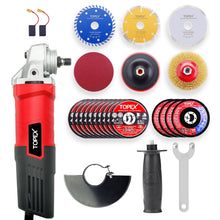 Load image into Gallery viewer, TOPEX 900W 125mm 5'' Angle Grinder w/ 20PCs 115mm Combo Discs Cut Grind Polish