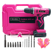 Load image into Gallery viewer, Monika 12V Pink Lithium Cordless Drill
