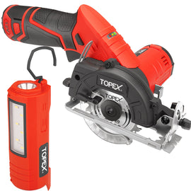 TOPEX 12V Cordless Circular Saw Lithium-Ion LED Torch w/ Battery & Charger