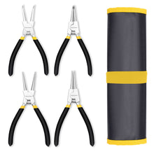 Load image into Gallery viewer, MasterSpec 7" Nickel Coated Circlip Pliers Set Snap Ring Remover Rolling Pounch