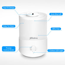 Load image into Gallery viewer, Stelive 2.5L Humidifier for Bedroom Children's Room, Cool Mist Humidifier and Essential Oil Diffuser Combo, Top Fill Humidifier for Baby, Home, Plant