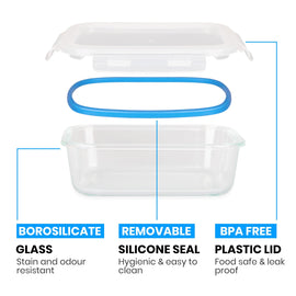 Stelive 10 PCs Glass Storage Food Containers, Glass Meal Prep Containers, Airtight Lunch Bento Boxes with Snap Locking Leakproof Lids for Microwave
