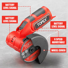 Load image into Gallery viewer, TOPEX 12V Cordless Angle Grinder Skin Only without Battery,with 2 Polishing disc &amp; 1 Wrench for Metal and Wood