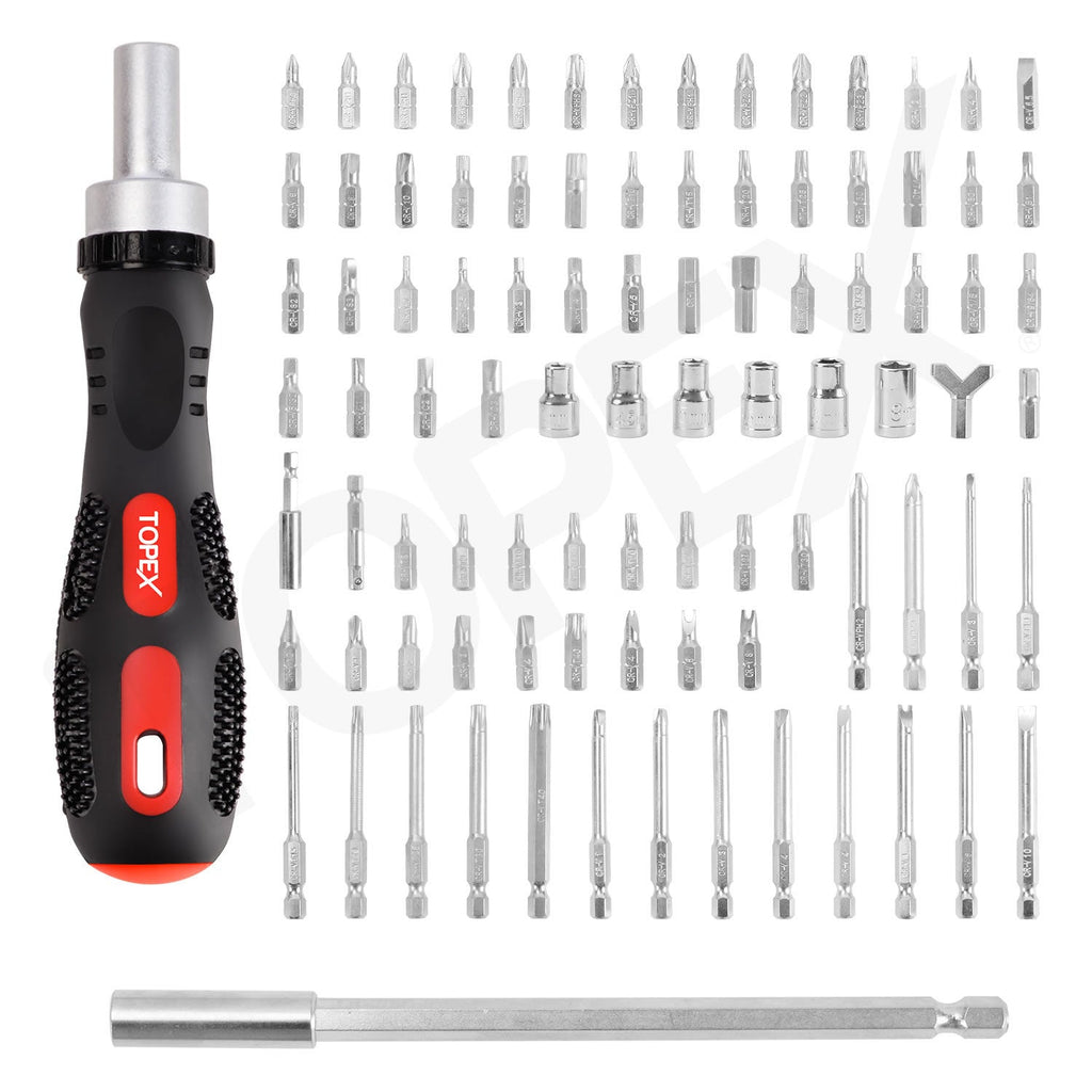 TOPEX 92PCS Ratchet Screwdriver Bits Set Ratcheting Driver Bits Kit Security bits precision bits set