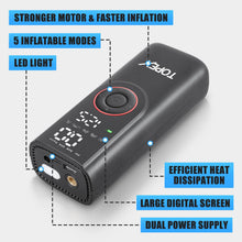 Load image into Gallery viewer, TOPEX 12V Car Tyre Inflator Portable Air Compressor Cordless Air Pump 150PSI Air Pump Dual Power Electric Tyre Pump for Car/ Motorcycle/ Bike/ Ball/ Custom