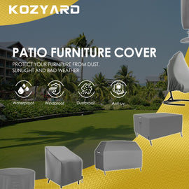 KOZYARD Outdoor Patio Furniture Cover Rectangular Table Chair Cover Waterproof UV Resistance (180*140*75 cm)