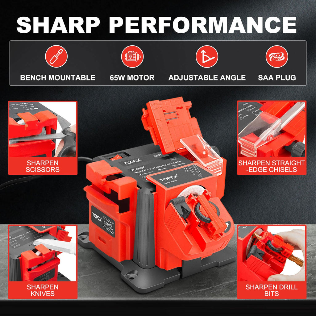 TOPEX 65W Electric Multifunction Sharpener SAA Drill Bit Knives Scissors Chisel