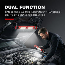 Load image into Gallery viewer, TOPEX 2 x 10W 2000 Lumens Magnetic Rechargeable Work Light with Hook for Car Repair, Garage, Workshop