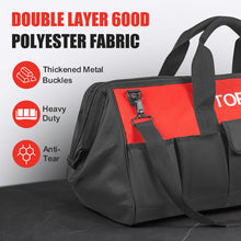 Load image into Gallery viewer, TOPEX 24 Inch Tool Bag, Multi-pocket Tool Organiser, Roomy Storage Space Tool Tote Bag with Padded Handle and Adjustable Shoulder, for home and workshop