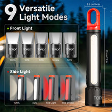 Load image into Gallery viewer, TOPEX LED Torch Rechargeable, 800 Lumens, 600M Super Bright Adjustable Focus Flashlight, 9 Lighting Modes, Waterproof Torch for Camping, Outdoor
