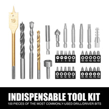 Load image into Gallery viewer, TOPEX 128 Piece Drill Bit Set HSS Titanium Drill &amp; Screwdriver Bit Set with Case