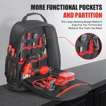 Load image into Gallery viewer, TOPEX 18 Inch Tool Backpack, 21 Pockets Inside and Outside Tool Organiser, Premium Fabric Tool Bag with Tough Bottom, for Home  and Workshop Organisations