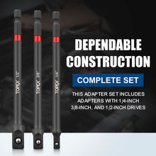 Load image into Gallery viewer, TOPEX 13-piece 1/4" Impact Socket Adapter Set Socket Bit Adapters Extension Bar Set