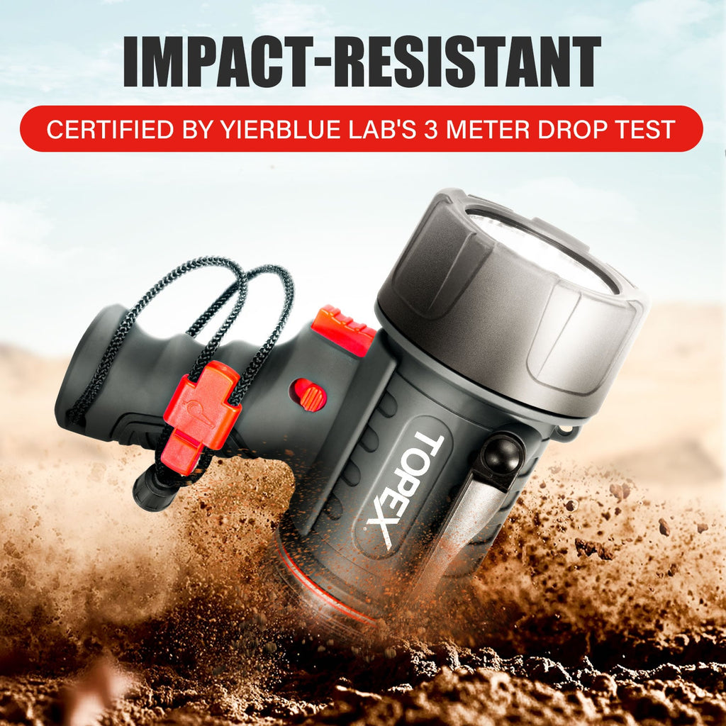 TOPEX Rechargeable Spotlight with 1000 Lumen Cree LED, IP67 Waterproof Handheld Flashlight Searchlight with Detachable Red Light Filter