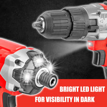 Load image into Gallery viewer, TOPEX 20V Cordless Combo Kit Hammer Drill &amp; Impact Driver w/ Fast Charger