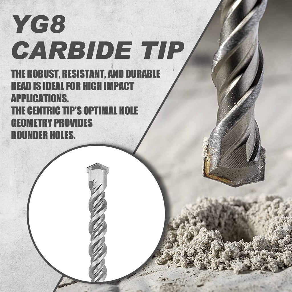 TOPEX 17 Piece SDS PLUS Rotary Hammer Drill Bits Set & Chisel Bits Hole Tool Set