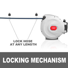 Load image into Gallery viewer, TOPEX 20M Air Hose Reel, 15 Bar Max Retractable Garden Hose Reel, Wall Mounted Air Compressor Hose Reel with Quick Coupling, Auto Rewind, Any Position Stop