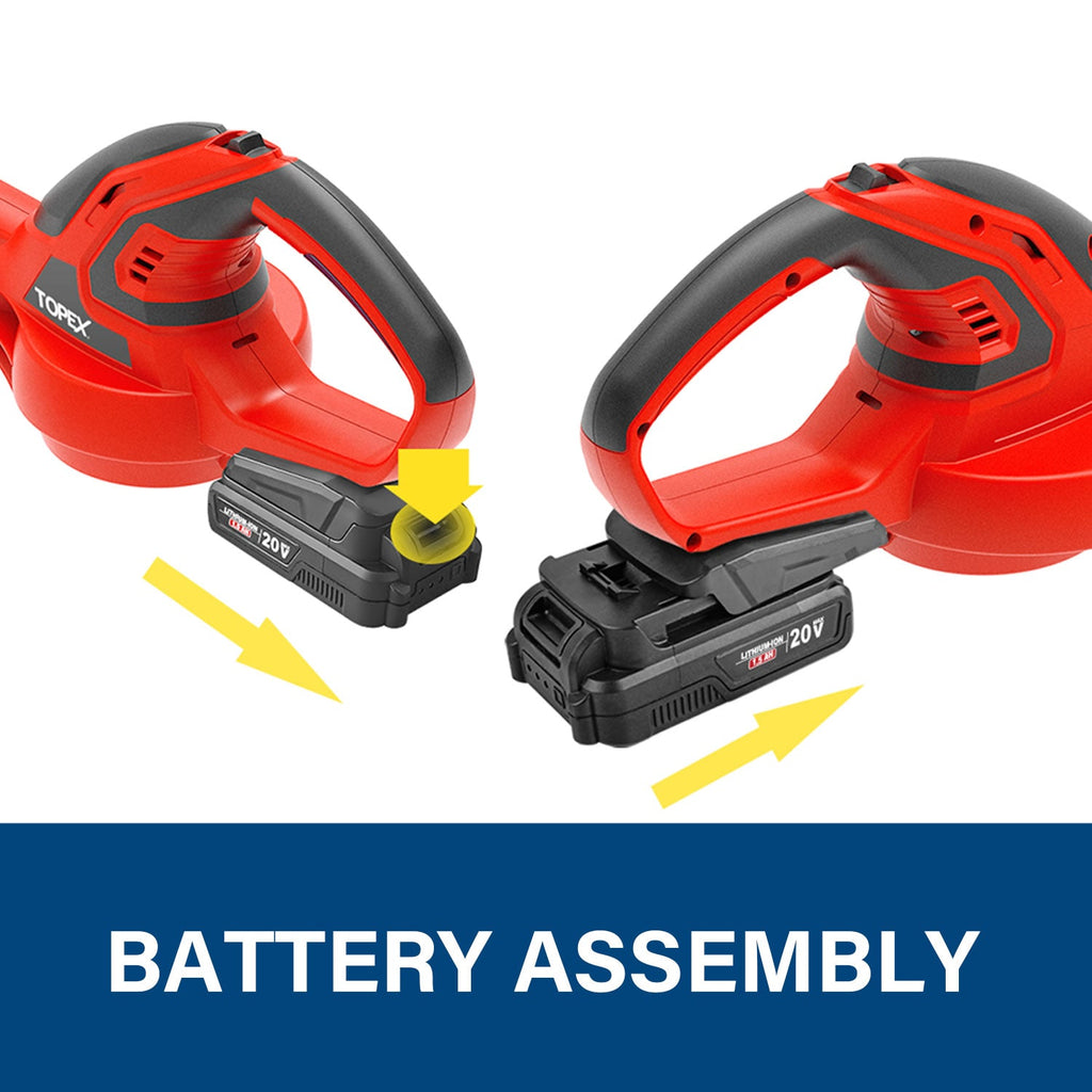 TOPEX 20V Cordless Blower and Hedge Trimmer Combo Kit w/ Battery