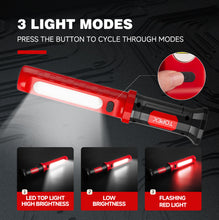 Load image into Gallery viewer, TOPEX 2 x 10W 2000 Lumens Magnetic Rechargeable Work Light with Hook for Car Repair, Garage, Workshop