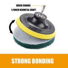 Load image into Gallery viewer, MasterSpec 30 PCS Drill Brush Scrub Pads &amp; Sponge Scrubber Drill Brush Kit with Extend Holder