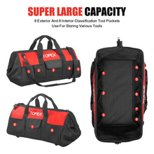 Load image into Gallery viewer, TOPEX 24 Inch Tool Bag, Multi-pocket Tool Organiser, Roomy Storage Space Tool Tote Bag with Padded Handle and Adjustable Shoulder, for home and workshop