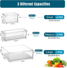 Load image into Gallery viewer, Stelive 10-Piece Stackable Fridge Organizer Bins with Lids – BPA-Free Refrigerator Food Storage Containers