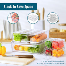 Load image into Gallery viewer, Stelive 10-Piece Stackable Fridge Organizer Bins with Lids – BPA-Free Refrigerator Food Storage Containers
