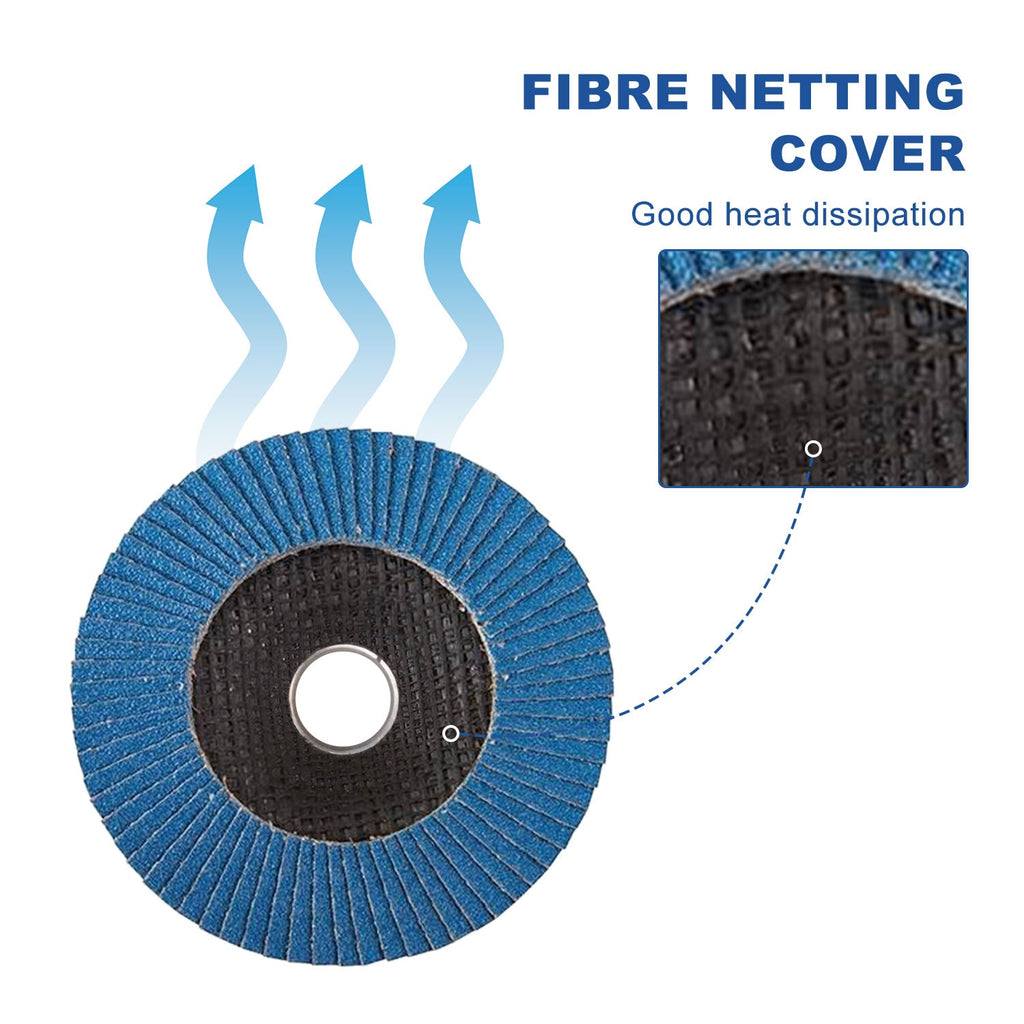 TOPEX 125mm Zirconia Flap Disc, 80 Grit, 10Pack