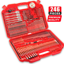 Load image into Gallery viewer, TOPEX 246PCs Combination Drill Bit Set Screw Bits Titanium for Metal Wood Masonry