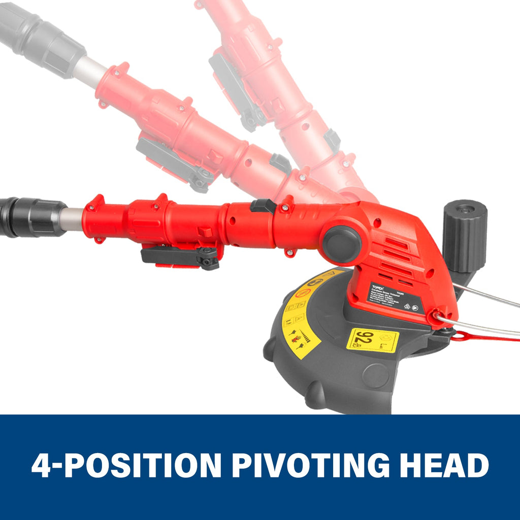 TOPEX 20V Cordless Lawn Grass Line Trimmer 2 in 1 Whipper Snipper with 10 Blades