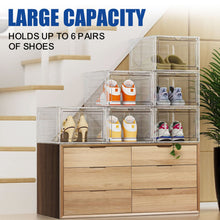 Load image into Gallery viewer, Stelive 6PCS Shoe Display Box Shoe Box Storage Container Stackable Shoe Storage Box 33.4x27.5x22.3cm
