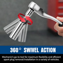 Load image into Gallery viewer, TOPEX 5-PIECE Swivel Spark Plug Socket Set 3/8″ Drive Extra Long