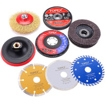 Load image into Gallery viewer, TOPEX 900W 125mm 5'' Angle Grinder w/ 20PCs 115mm Combo Discs Cut Grind Polish