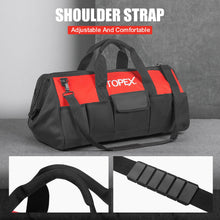 Load image into Gallery viewer, TOPEX 24 Inch Tool Bag, Multi-pocket Tool Organiser, Roomy Storage Space Tool Tote Bag with Padded Handle and Adjustable Shoulder, for home and workshop