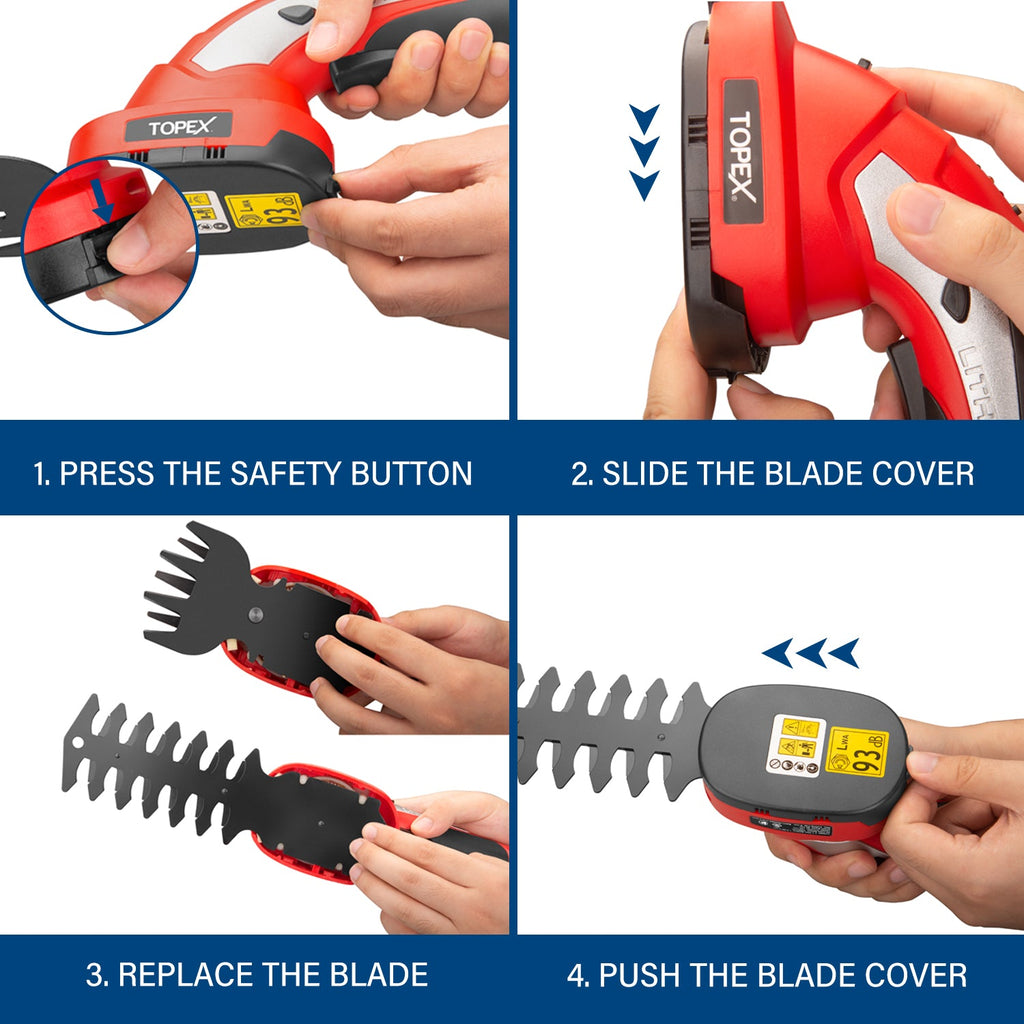 TOPEX 4v 2in1 Cordless Grass Hedge  Trimmer Grass Shears Cutter Garden Tool